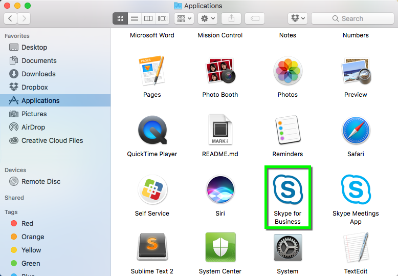 skype for business mac 16.10